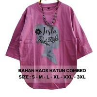Gambar Baju Kekinian Wanita Aqeela Blouse BO Size S M L XL XXL XXXL LD 90-130 CM Bahan Kaos Katun Combed 24S Aplikasi Sablon Warna Black Blue Maroon Mauve Navy Olive Tosca White - MAUVE, L dari Rumah Produksi Baju_NEW undefined 1 Tokopedia