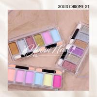 Gambar Solid chrome pallete 6 color magic mirror powder chrome nail art chrome 3d nail art 6 warna solid chrome - GT-01, No Bubble dari Yoori Nail undefined 3 Tokopedia