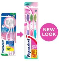 Gambar Sikat Gigi PEPSODENT Double Care Sensitive Soft  / PEPSODENT Nanosoft isi 3 promo pastagigi dari Merancang. undefined 1 Tokopedia