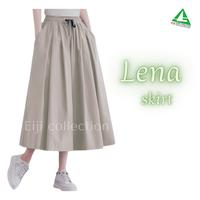 Gambar Eiji - Lena Skirt | Rok Wanita Korean Style Polos Bahan Katun Cigaret Premium | Pinggang Karet | Tali Serut simplicity yellow- | Panjang Nyaman Casual Simple - Black, 7/8 dari Eiji Collection_NEW undefined 1 Tokopedia