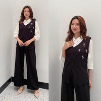 Gambar Dasterbeauty - ERIKA Setelan vest knit wanita kekinian terbaru 2025 one set celan kulot rompi korean style remaja dewasa jumbo - Brokenwhite, STANDAR dari DasterBeauty_NEW undefined 5 Tokopedia