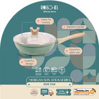 Gambar Roschel Morgan Non-Stick Wok Pan 24 cm Greblon C2 German Coating Panci Wajan Penggorengan Anti Lengket Induksi Pink / Hijau / Green RPC-324 - GREEN dari Roschel Home undefined 4 Tokopedia