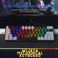 Gambar ZIFRIEND Keyboard Gaming Mechanical Hotswapp 60% RGB Backlit Red Blue Switch - FullWhite, Blue Switch dari Wijaya Gaming Shop undefined 4 Tokopedia
