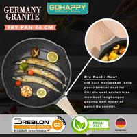 Gambar (TURUN HARGA)  PANCI FRYPAN 24 CM Greblon Germany Granite GOHAPPY PENGGORENGAN - WAJAN FRY PAN KUAT Tebal ANTI LENGKET KELAS DUNIA Tebal 5mili - GGFry24CM Black dari Mayba Store undefined 5 Tokopedia