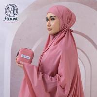 Gambar Arumi - Mukena Travel Mini Parasut Premium Polos | Mukena Travel Pouch Model 2in1 Resleting Dagu - Biru Wardah dari Arumi Muslim Wear undefined 1 Tokopedia