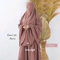Gambar gamis syar'i set hijab | gamis syar'i set cadar bandana wolfis luxury halus - hitam, S dari Artina hijab_NEW undefined 3 Tokopedia