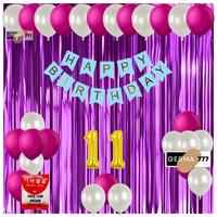 Gambar Paket Dekorasi Acara Pesta Balon Ulang Tahun Anak Banner Happy Birthday Tirai Warna Ungu - PKT F PUTIH KUNING, 4 dari GERMA777_NEW undefined 1 Tokopedia
