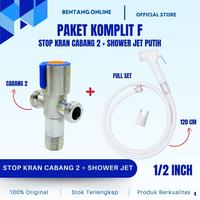Gambar Jet Shower Closet Set Stop Kran Cabang 2 Satu Paket Komplit F Bidet Toilet Duduk Kloset Cebok Putih dari Bentang Online Indonesia undefined 5 Tokopedia