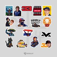 Gambar Stiker Pack Pembalap F1 Sticker Vinyl Doff Laminasi | Stiker Max Verstappen - Doff dari HESTERA ART undefined 2 Tokopedia