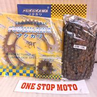 Gambar GEAR SET FUKUKAWA R15 V3 NEW 428H-128L/48T-14T ORIGINAL FUKUKAWA dari One Stop Motor undefined 4 Tokopedia