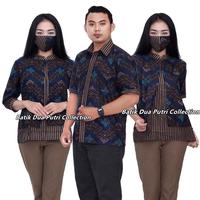 Gambar Atasan Batik Wanita Couple Batik Kemeja pria Bahan Katun Prima ORI Batik Dua Putri Pekalongan Baju Coklat Kombinasi Kombinasi Panjang Tangan Pasangan Pendek Dress - PRIA, M dari batikduaputriasli undefined 1 Tokopedia
