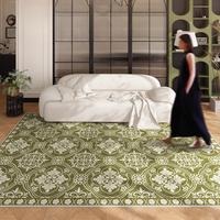 Gambar French Retro Style Rugs for Bedroom Light Luxury Living Room Decoration Green Carpet Anti-slip Lounge Floor Mat Fluffy Soft Rug dari Griya Indonesia Mart undefined 1 Tokopedia