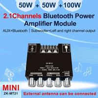 Gambar ZK-MT21 2.1 channel bluetooth modul penguat daya digital daya tinggi 50W * 2 + 100W nada tinggi dan rendah super subwoofer amplifier dari JepitTech undefined 3 Tokopedia
