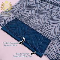 Gambar COD PROMO SALE !!! Kain Brokat Bordir Tile Spangle Sequin Premium Warna Emerald Blue / Full Payet / Brokat Kebaya Press Body Meteran - Brokat Saja dari Toko Kain Kurnia Agung undefined 3 Tokopedia