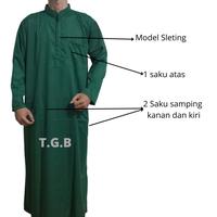 Gambar Jubah Gamis Pria  Dewasa dan remaja Tanggung  Bahan Toyobo Premium Sz S - 3XL Katun Muslim Dewasa Muslim Dewasa Panjang Oblong Embos - Hitam, S dari Toko Garment Bandung undefined 3 Tokopedia