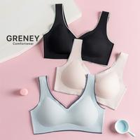 Gambar GRENEY-Gbras-(2pcs)Bra Rompi Warna Kombinasi Pakaian Dalam Push Up Bra Wanita Sport Tanpa Kawat Busa  3/4 Coverage Bh Wireless Seamless-89661 - Hitam+Biru, XL (36A/B/C) dari GRENEY.Underwear.id undefined 2 Tokopedia