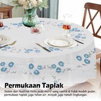 Gambar (D45-A & D45-C) NEWROOM88 Taplak Meja Cantik Bulat Motif Bunga Cocok Untuk Ruang Tamu Ukuran 180x180CM - Motif Biru-A, 180x180CM dari Newroom 88 undefined 3 Tokopedia