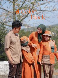 Gambar [RUMAH DANNIS]  SALE Couple Sarimbit Busana Pakaian Koko Dres Abaya Gamis Setelan baju Muslim anak laki laki perempuan Dewasa Dannis D'Colour Block Diskon 15% - Koko Size XS dari Lior Style undefined 1 Tokopedia