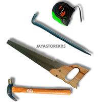 Gambar Paket Hemat Murah Alat Tukang 4 Pcs - Gergaji Kayu - Palu - Linggis 30 Cm - Meteran 5M dari jayastorekds undefined 5 Tokopedia
