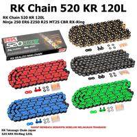 Gambar Rantai RK Takasago Chain 520 KRX 120L For Ninja 250 ER6 Z250 R25 MT25 CBR RX-Ring Rantai Motor - Black- Gold dari HELM MART 88 undefined 1 Tokopedia