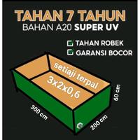Gambar Terpal Kolam Ikan A20 HIJAU 200x300x60 / 300x200x60 / 2x3x0,6 / 3x2x0,6 Terpal Kolam Korea Budidaya Ikan Lele , Nila , Gurame , Koi - Terpal saja, 3x2x0,6 A20 HIJAU dari lapak zaydan3 undefined 1 Tokopedia
