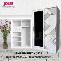 Gambar JF-Lemari Pakaian Besi Full Anti Banjir Pintu Sliding Cermin/Lemari 2 pintu sliding Besi 90-120cm stainless Furniture Kayu - JF-318-120cm dari Jolee furniture undefined 2 Tokopedia