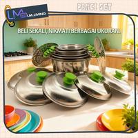 Gambar LM 12in1 Panci Steamer Set Stainless Panci Susu Panci Sup Panci Kukus Bahan Tebal Premium - HIJAU dari LM Living undefined 3 Tokopedia