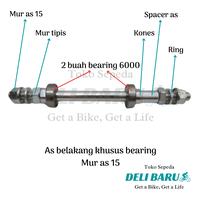 Gambar As khusus bearing hub terombol pelek belakang bering 6000 mur as 15 sepeda anak BMX lipat federal MTB fixie minion dari Deli baru undefined 3 Tokopedia