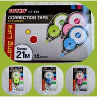 Gambar Corection/Correct/Corect/Tipp Ex Tape/Stipo Kertas Joyko CT533(21mtr x5mm) dari Titik Sijaya undefined 1 Tokopedia