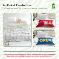 Gambar RAJA - Selimut Katun Seersucker Ringan Lembut & Nyaman Bedcover Lembut & Mewah Luxurious BONUS 2 SARUNG BANTAL LUCU - BJH01, 120x200CM  dari Raja Karpet_NEW undefined 3 Tokopedia