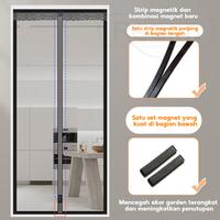 Gambar [Diskon 50%] REAIM Tirai Pintu Magnetik Fiberglass, Anti Nyamuk/Tahan Api, Tirai Pintu Kamar Tidur/Dapur, Anti Gores, Tahan Noda dan Praktis, Ukuran 90x210Cm/110X210Cm, Gratis Aksesori Pita Dua Sisi Kain Dekorasi Jaring - putih(90*210cm) dari REAIMNO1 undefined 3 Tokopedia