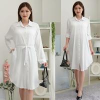 Gambar Tunik Wanita Aesthetic Formal Elegan Simple Motif Polos Masa Kini 2025 Atasan Muslim Kekinian nyaman cantik - Denim, L dari DAN Fashion undefined 3 Tokopedia