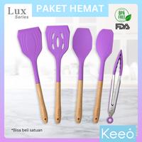 Gambar PAKET HEMAT Keeo Lux Series Spatula Sutil Silikon Tahan Panas Food Grade Set 5 Pcs Ungu dari Keeo Home undefined 1 Tokopedia