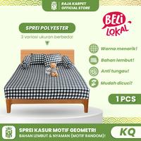 Gambar RAJA - Sprei Aesthetic Set Sarung Bantal Guling Motif kotak 3 Ukuan Bahan Microtex Halus Berkualitas Premium dan Elegan - KQ1001, 160X200CM  dari Raja Karpet_NEW undefined 1 Tokopedia