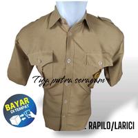 Gambar Baju Pramuka Laki-Laki Lengan Pendek Seragam Sekolah SD/SMP/SMA/PEMBINA Bahan Kain Rapillo/Larici Nyaman Pria Kerah Panjang Kantong Katun Kancing - COKLAT RAPILLO, 7thn / no 2 dari Tiga Putra Seragam undefined 3 Tokopedia