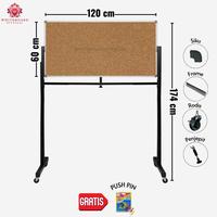 Gambar SAKANA Cork Board Standing 60x120cm / Message Board / Pin Board / Papan Mading / Papan Pengumuman dari Whiteboardku undefined 1 Tokopedia