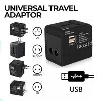 Gambar INSTAN UNIVERSAL TRAVEL ADAPTOR USB CHARGER ADAPTER COLOKAN JEPANG EU UK US NZ JAPAN LARIS - HITAM dari CERITA KOPER undefined 4 Tokopedia