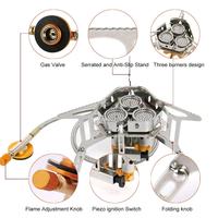 Gambar Kompor 3 Burner Tungku Camping Hiking Outdoor Selang Ultralight Portable UL WD68 dengan Adapter - Adapter dari Makadam Adventure undefined 3 Tokopedia