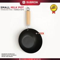 Gambar SUBRON Small Milk Pot Anti Lengket 18CM 20CM 22CM Stainless Tutup Kaca Handle Kayu - 22CM dari SUBRON KITCHENWARE undefined 3 Tokopedia