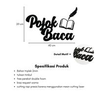 Gambar Hiasan Dinding Dekorasi Aesthetic Tulisan POJOK BACA | Cutting laser | Studiolaseryk - Hitam dari studioolaser undefined 5 Tokopedia