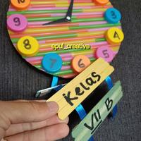 Gambar Prakarya Jam Dinding Dari Kasrdus,Sedotan Dan Tutup Botol Warna Warni - Custom nama dari GROSIR AKSESORIS LUSINANN undefined 3 Tokopedia