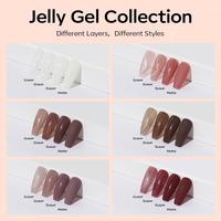 Gambar Modelones Cat Kuku Gel 6 Warna Cat Kuku Gel Jelly Gel Transparan Sheer Nude Nude Netral, Rendam Kit Kuku Gel Gel UV Salon Seni Kuku DIY Hadiah Manikur Salon Manikur untuk Wanita Gadis Cherry Elegan Art Nail Polish Elegant Brown dari Modelones ID undefined 4 Tokopedia
