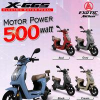 Gambar Sepeda Listrik EXOTIC X-665 DINAMO 500 WATT 48V12AH - cream, PACKING EKSTRA dari sepedamania7 undefined 1 Tokopedia