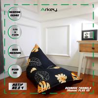 Gambar Bean Bag Triangle Medium Plus Isi Butiran Styrofoam - Bahan Katun - alas bawah waterprof- Ukuran 125 x 75cm - Bean Bag Murah Furniture - 01 dari Arkey Outdoor undefined 5 Tokopedia