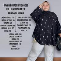 Gambar Kemeja Jumbo LD 130 140 150 Estimasi BB 85-130KG Motif Bahan Rayon Diamond Blouse Free Bros  Katun Muslim Wanita Baju Atasan | By Juragan Klambi - ZOLIE JUMBO BLOUSE, LD 140 dari JURAGANKLAMBI.ID undefined 5 Tokopedia