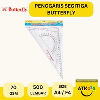 Gambar BUTTERFLY Penggaris Segitiga J10 Set isi 2 / Segitiga Siku-siku dan Segitiga sama kaki dari ATK123.Surabaya undefined 1 Tokopedia