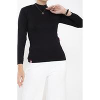 Gambar HaymeeIDN Baju Manset Wanita Lengan Panjang Inner Dalaman Cewek Bahan Kaos Hitam dan Putih Motif Polos - BLACK POLOS, L dari HaymeeIDN_NEW undefined 4 Tokopedia