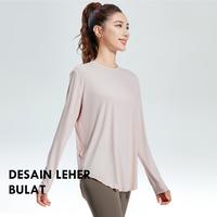 Gambar Baju Atasan Olahraga Wanita Lengan Panjang Model Longgar Jumbo Oversize Bagian Bawah Oval Untuk Tenis Badminton Running Yoga Zumba YL112 - Black, S dari Lulu Lemon Shop undefined 4 Tokopedia