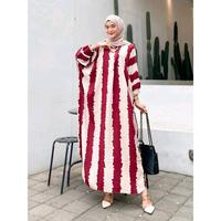 Gambar KAFTAN RAYON PREMIUM KAFTAN LORENG TANTRI LD160 Gamis Dress Wanita - hitam, allsize dari alaika.c undefined 1 Tokopedia