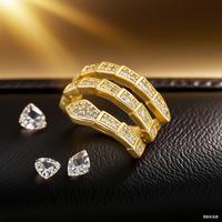 Gambar Cincin | Cincin Berlian Ular Tiga Berlian | Mode Mewah Cincin Asli Korea Baru yang Dapat Disesuaikan - LGW037 dari YS Jewelry Mall undefined 4 Tokopedia